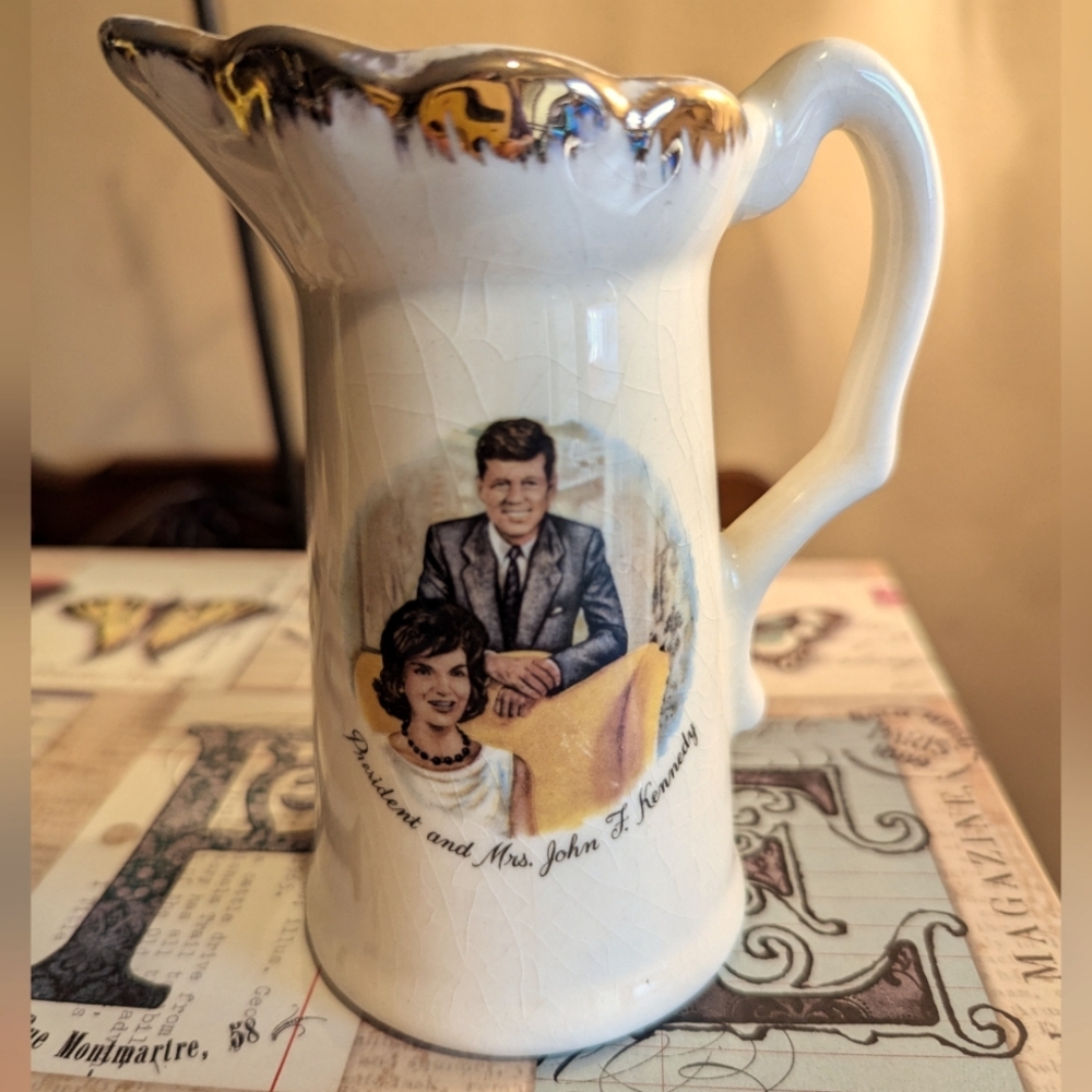 Vintage JFK Mr and Mrs John F Kennedy Creamer